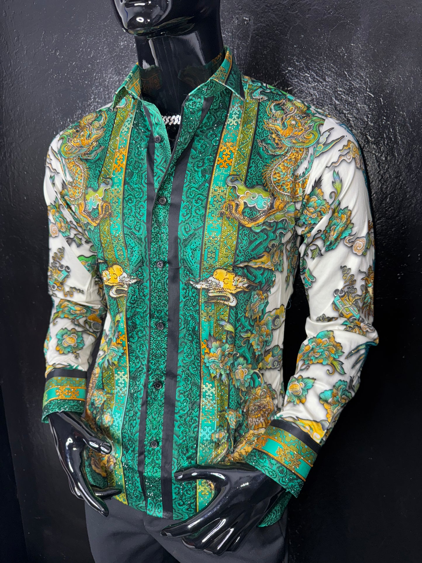 Rhinestone Long Sleeve Dress Shirt