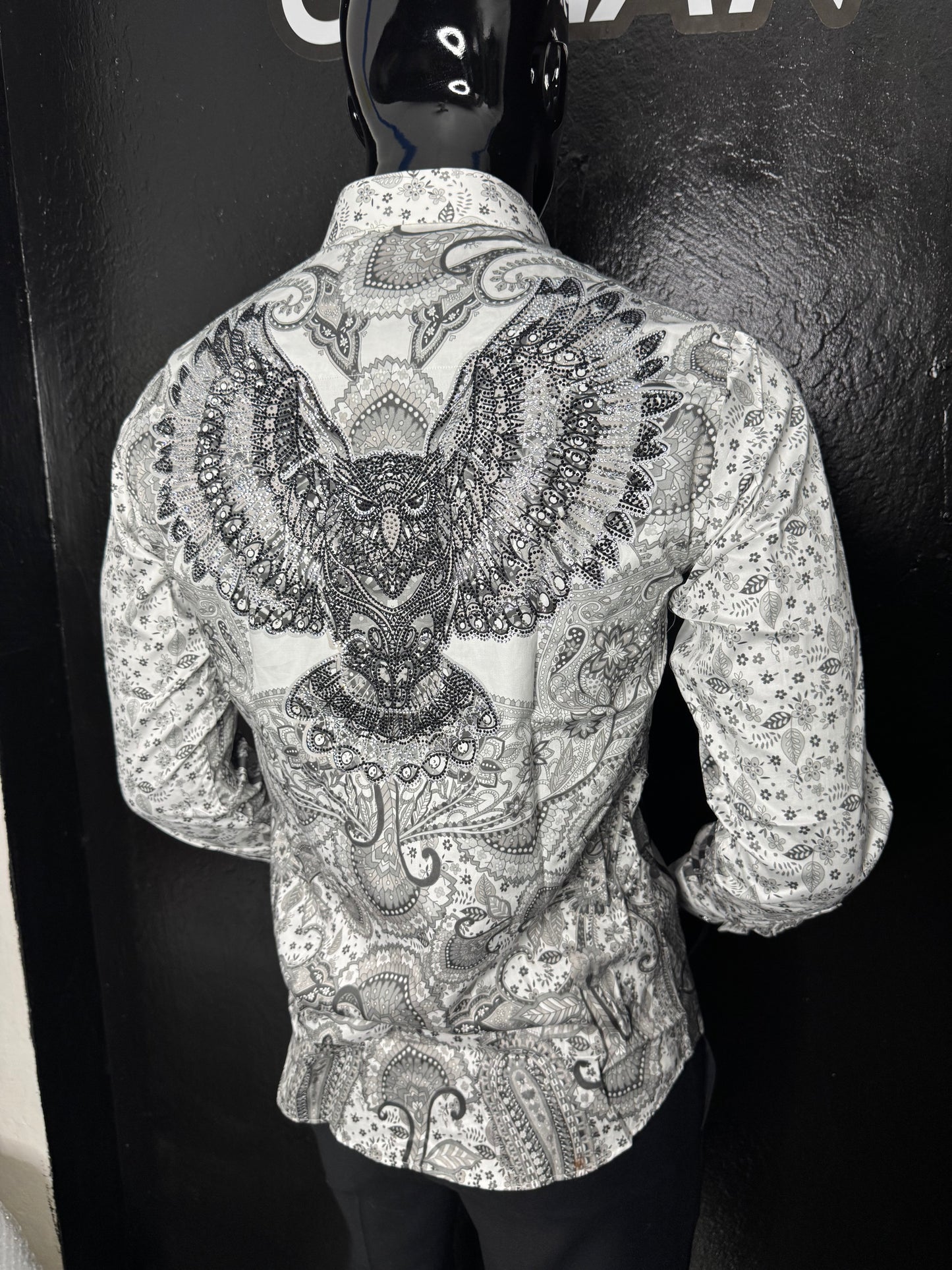 Rhinestone Long Sleeve Dress Shirt