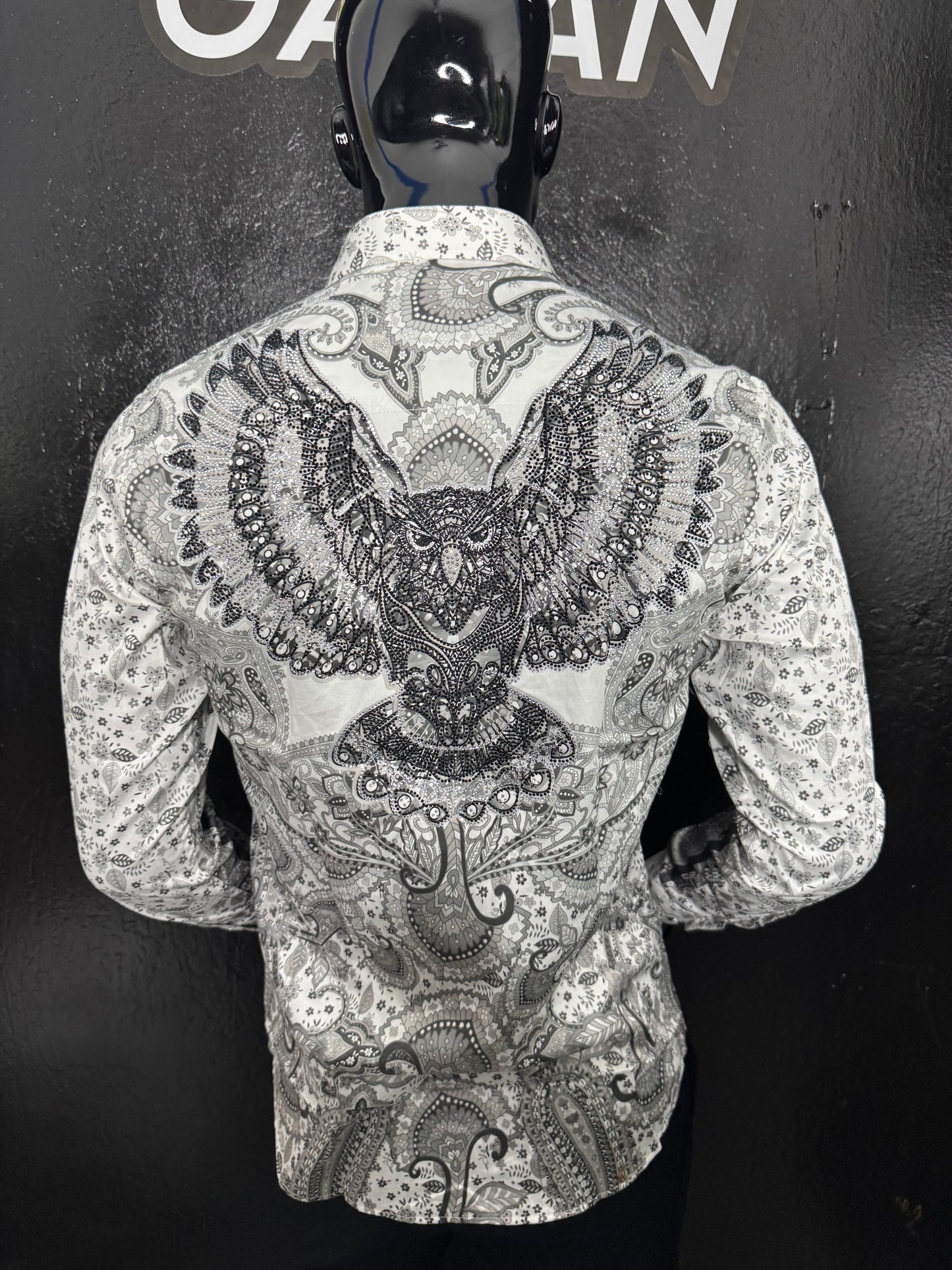 Rhinestone Long Sleeve Dress Shirt
