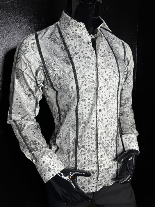 Rhinestone Long Sleeve Dress Shirt