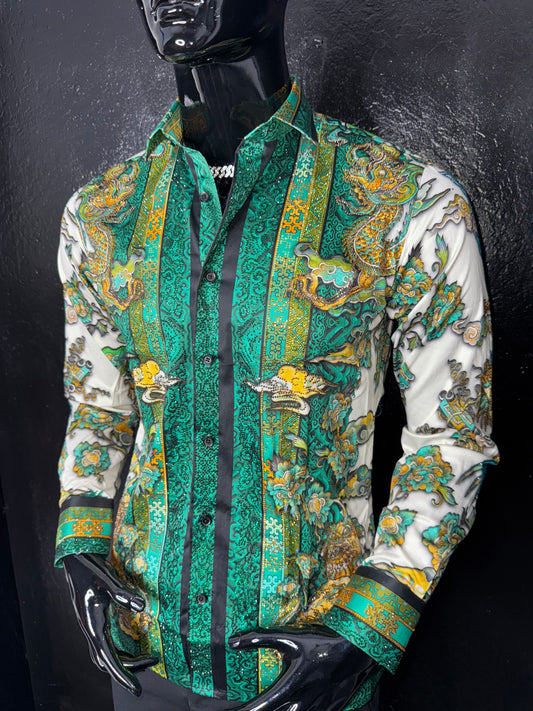 Rhinestone Long Sleeve Dress Shirt