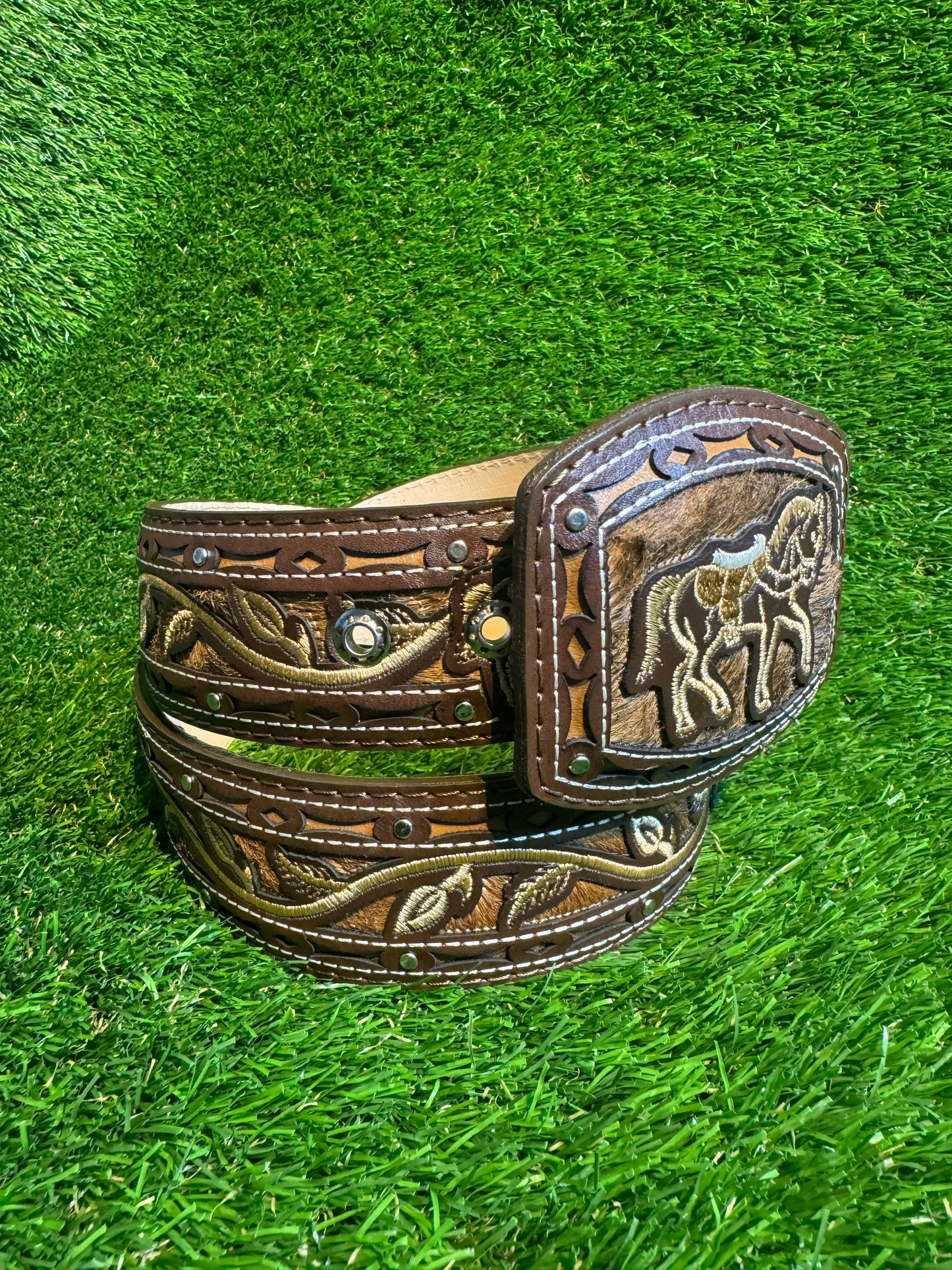 Cinto Lazer Con Pelo De Caballo | Horse Design Lazer Cut Belt