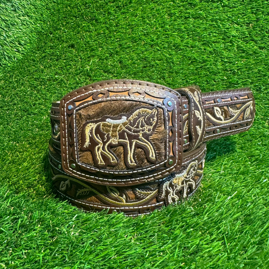 Cinto Lazer Con Pelo De Caballo | Horse Design Lazer Cut Belt