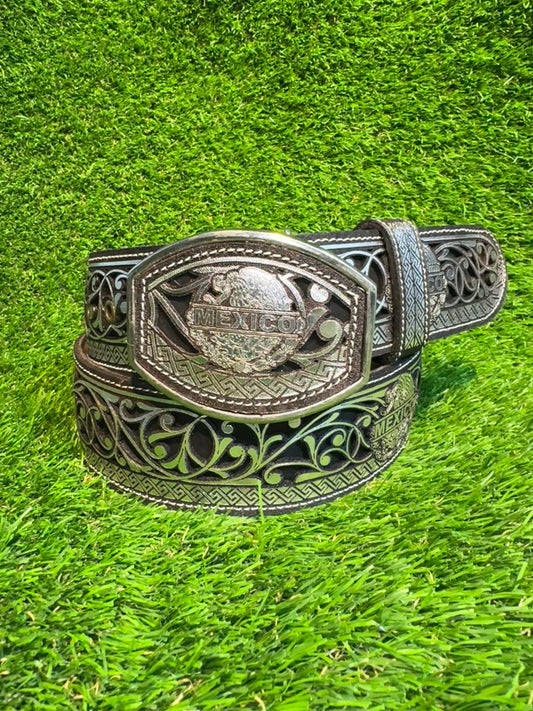 Cinto Lazer Plata Mexico | Lazer Cut Silver Mexico Belt