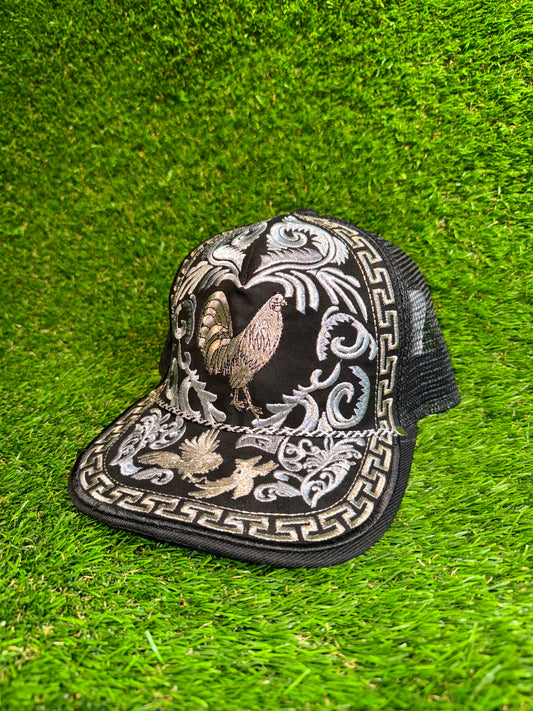 Gorra Metallica De Gallo | Metallic Threading Rooster Design Hat